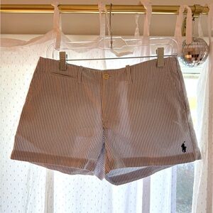 Ralph Lauren Sport Blue and White Stripe Nautical Shorts size 2 Womens